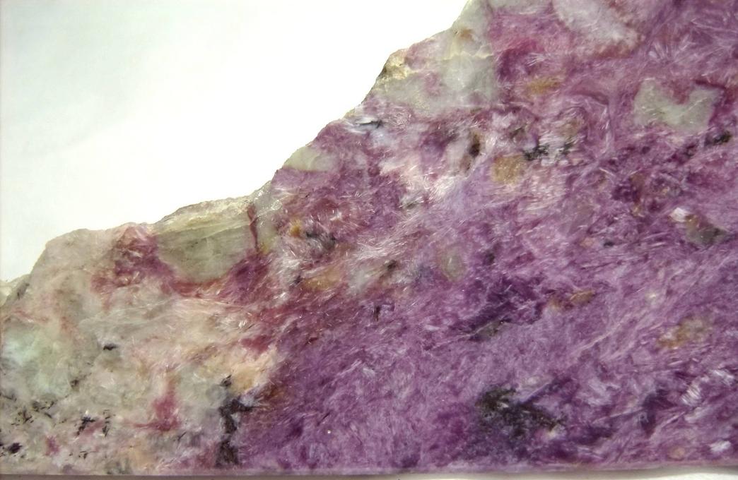 CHAROITE, AEGIRINE Acmite, PECTOLITE, TINAKSITE, STEACYITE - Murunskii Massif, Chara and Tokko Rivers Confluence, Aldan Shield, Sakha Republic (Saha Republic; Yakutia), Eastern-Siberian Region, Russia - type locality