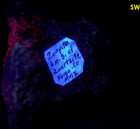 fluorescent ZUNYITE - Quartzsite, La Paz County (Yuma County prior to 1983), Arizona, USA - ex Barry Gerhet Jr, ex Paul Lazar
