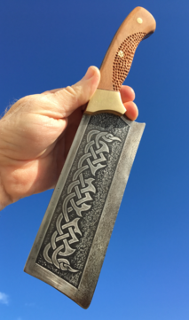 How to easily make a DIY Celtic Cleaver knife with etched spine. FREE step by step instructions. www.DIYeasycrafts.com