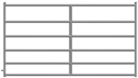 Six Rail gate 50" Hot Dip Galvanized, comes in different lengths and number of bars