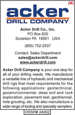 Drill Rig Mfg, Acker Drill Company