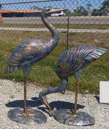 bird statues aluminum