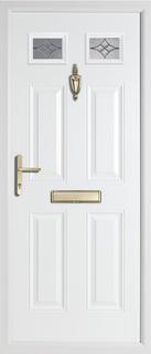 4 panel 2 square rebate composite door in white