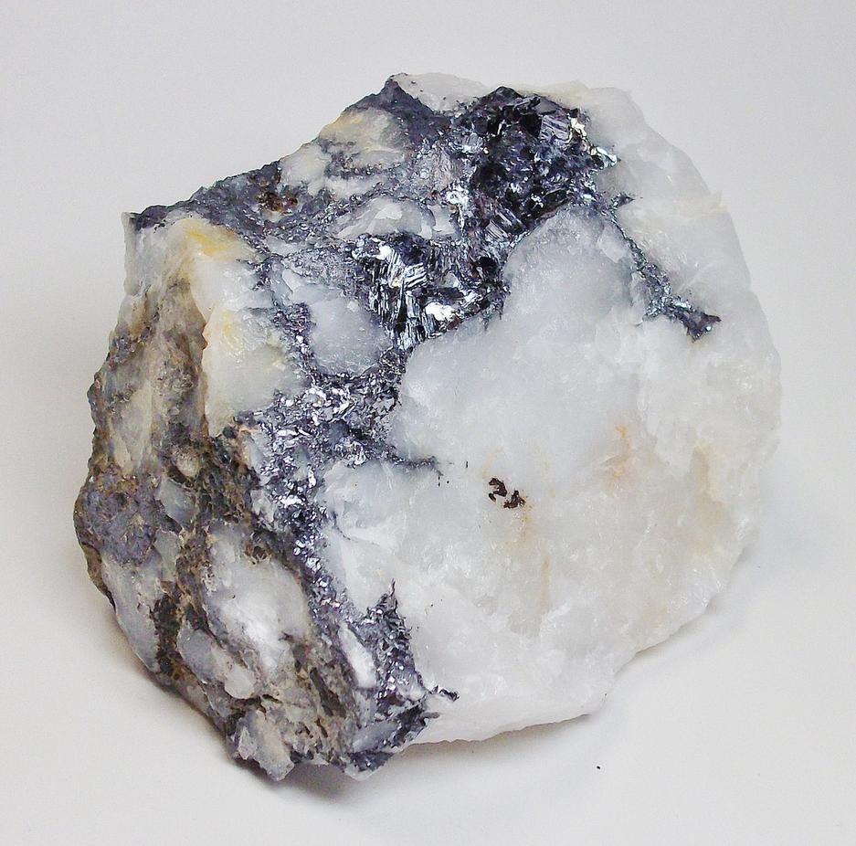 Galena in Quartz - Unnamed Quartz prospect, Baltimore Co., Maryland