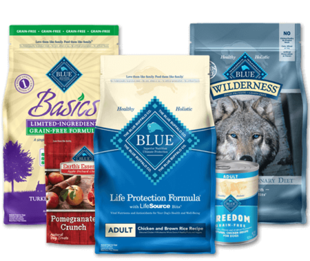 Blue Buffalo premium dog food rated 5 start, click to see individual flavors