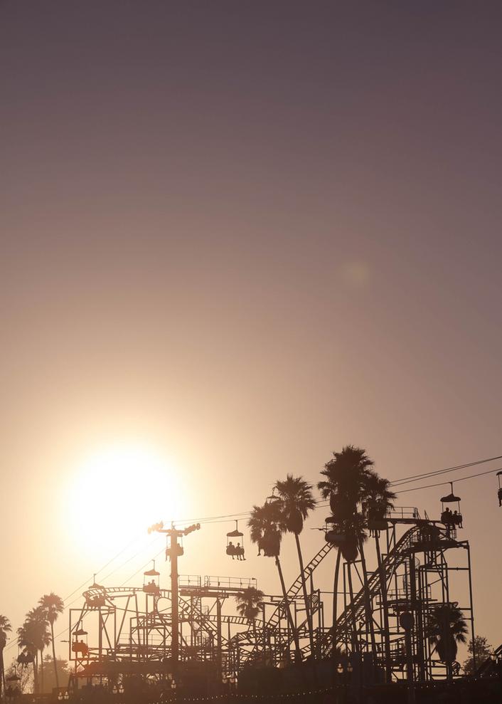 amusement park sunset