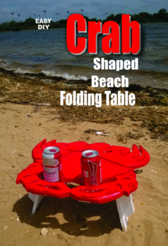 DIY Crab shaped beach folding table. Check out all of our Nautical and beach decor DIY projects. www.DIYeasycrafts.com