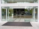 automatic frameless sliding glass door