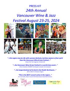 2024 Vancouver Wine & Jazz Festival Press Kit