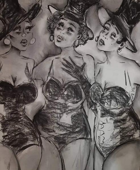 'But He Told Me His Wife Was Dead' - Charcoal on Paper 90 x 60 cm