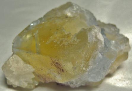 fluorescent FLUORITE, CALCITE, CHALCOPYRITE, Minerva No. 1 Mine (Ozark-Mahoning No. 1 Mine), Ozark-Mahoning group, Cave-in-Rock Sub-District, Illinois - Kentucky Fluorspar District, Hardin County, Illinois, USA