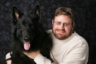 Eric with Cain the German Shepherd