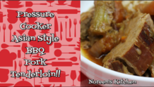 Noreen's Kitchen Pressure Cooker Asian Style BBQ Pork Tenderloin, Recipe Card