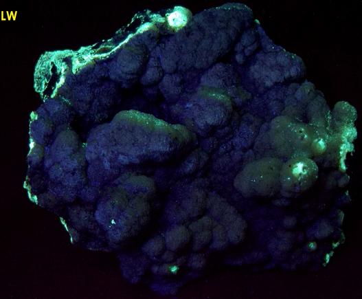 recrystallized fluorescent ZINCITE - Palmerton zinc smelter locality, Lower Towamensing Township, Carbon County, Pennsylvania, USA
