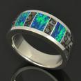 Dinosaur Bone Ring with Lab Created Opal