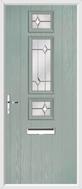 3 Square Strip Composite Door regal opal glass