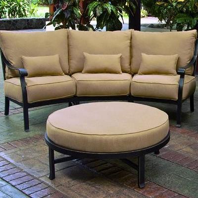 Mallin madrid curved patio sets brown sunbrella cushions