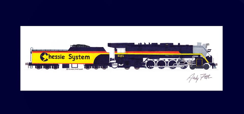 Chessie System Locomotives 11"x17" Poster by Andy Fletcher signed 