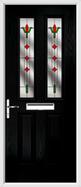 2 panel 2 square composite door fleur de lys glass