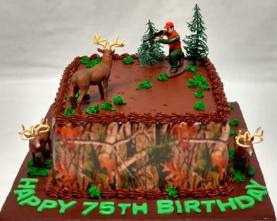 Custom made cakes and cookies in West - Mens Cakes 3 Hunting, fishing,  golf, archery, poker, pool table, wrestling