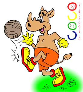football cartoon rhino animal cartoon character