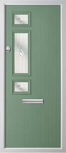 3 square strip rebate composite door in chartwell green