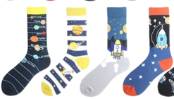 UFO Astronaut Outer Space Rocket Star War Men Crew Socks Streetwear Happy Funny Unisex Cotton Male Skateboard Dress
