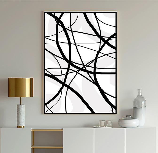 Black and white art, #abstract art