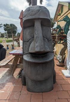 concrete easter island head