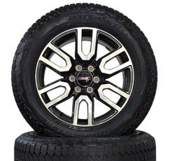 NEW TAKEOFF 6 LUG 20" GMC 1500 AT4 BLACK METALLIC AND MACHINED FACE WITH 275/60R20 BRIDGESTONE DUELER AT TIRES