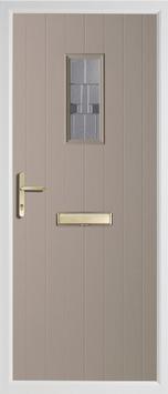 Cottage rectangle rebate composite door in grey