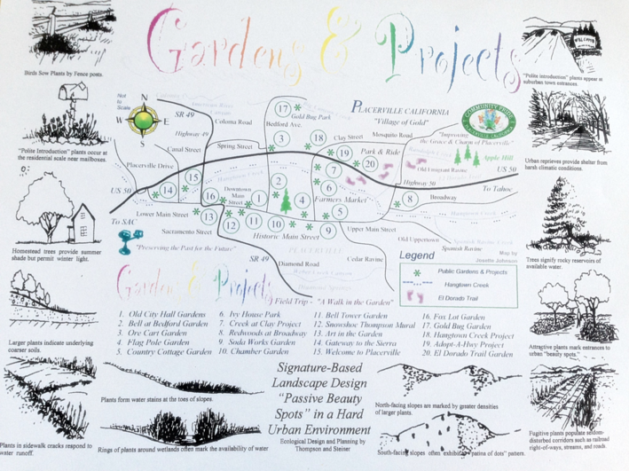 Placerville Community Pride Volunteers Garden Walk Map with Water Stain Signature Landscape Archives Josette Johnson http://www.josettejohnson.com