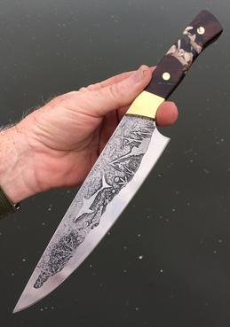 DIY Shark Themed Knife  Part 2: Beveling, Metal Etching, and Scale  Mounting 