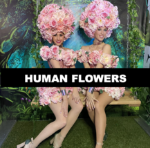 Human flower statue greeter girls lady