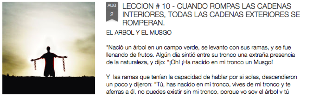 CUANDO ROMPAS TODAS LAS CADENAS INTERIORE, TODAS LAS CADENAS EXTERIORES SE ROMPERAN