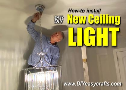 How to install a replacement hanging ceiling light fixture from www.DIYeasycrafts.com