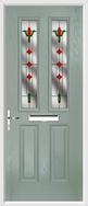 2 panel 2 square composite door fleur de lys glass