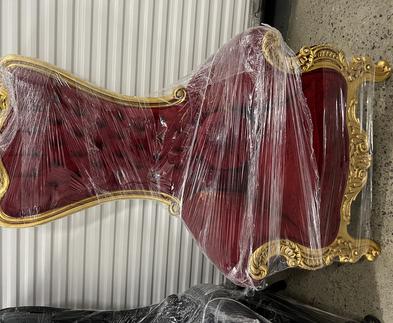Red & gold throne chair for rent #Christmas throne chair Santa Claus Chair