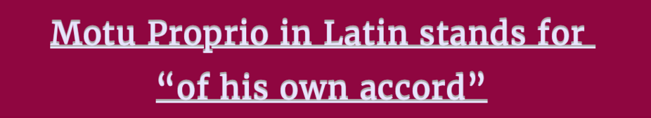 Message From Catholic Common Law Court
