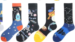 UFO Astronaut Outer Space Rocket Star War Men Crew Socks Streetwear Happy Funny Unisex Cotton Male Skateboard Dress