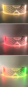 ALIENGIFTS4U Alien Fashion Luminous Glasses Neon Party Decoration LED Sunglasses For Nightclub DJ Dance Music Festival Rave Decorative