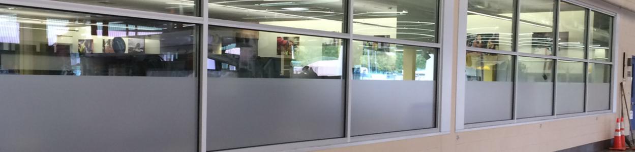 Decorative frost film for Avista office privacy