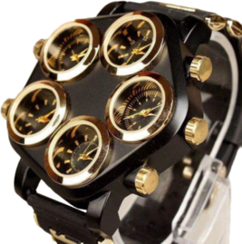 TIME TRAVELLER Five Time Zone Big Dial Futuristic Sport Concept Watch Extra Large Dial Stylish Guy's Hip Hop Watch Cool Punk Men's Quartz Watch Unisex watch Time Hour