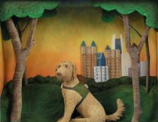 jen monty studios pet portrait golden doodle