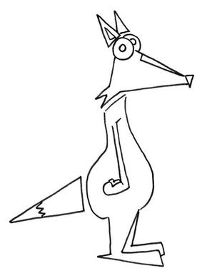 A fox drawn with triangles and circles