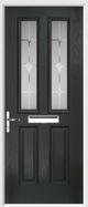 2 Panel 2 Square Composite Door sandblast glass