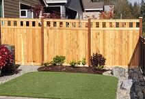 A great cedar wood fence built by All American Fence company and contractor