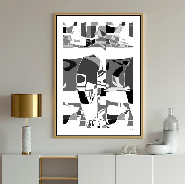 Black and white art, #abstract art