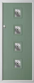 4 square composite door in chartwell green