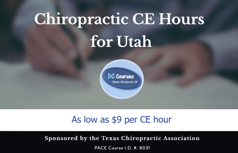 2024 Online Utah Chiropractic CE Seminars Continuing Education Salt